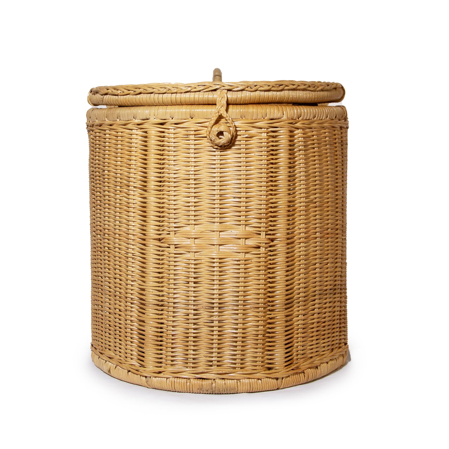 Bike basket side view in studio on white background